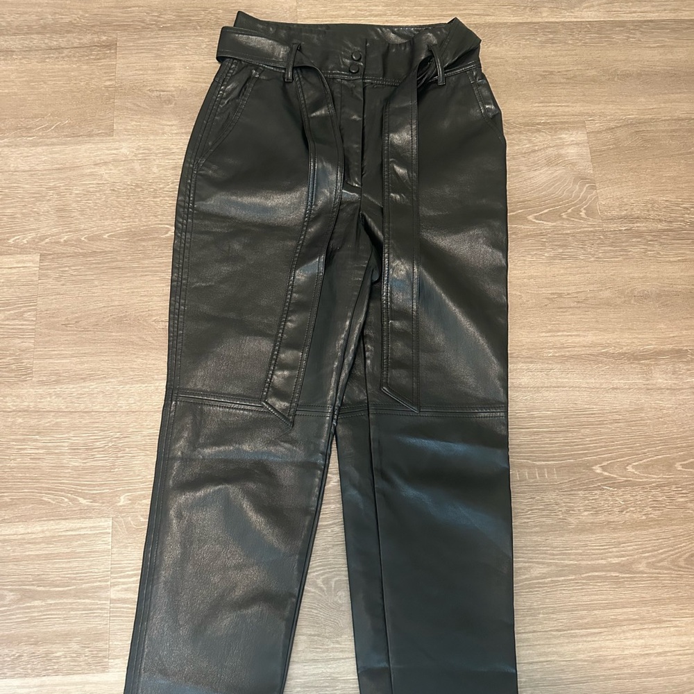 Aritzia Black Leather Pants